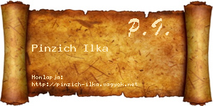 Pinzich Ilka névjegykártya